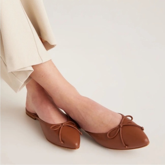 Quince Italian Leather Pointed Toe Mule - Picture 1 of 6